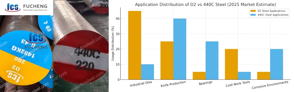 D2 steel VS 440C steel：Practical Applications in the Modern Market