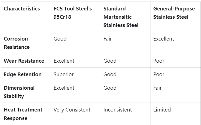 95Cr18 Stainless Steel Competitive Advantage Comparison